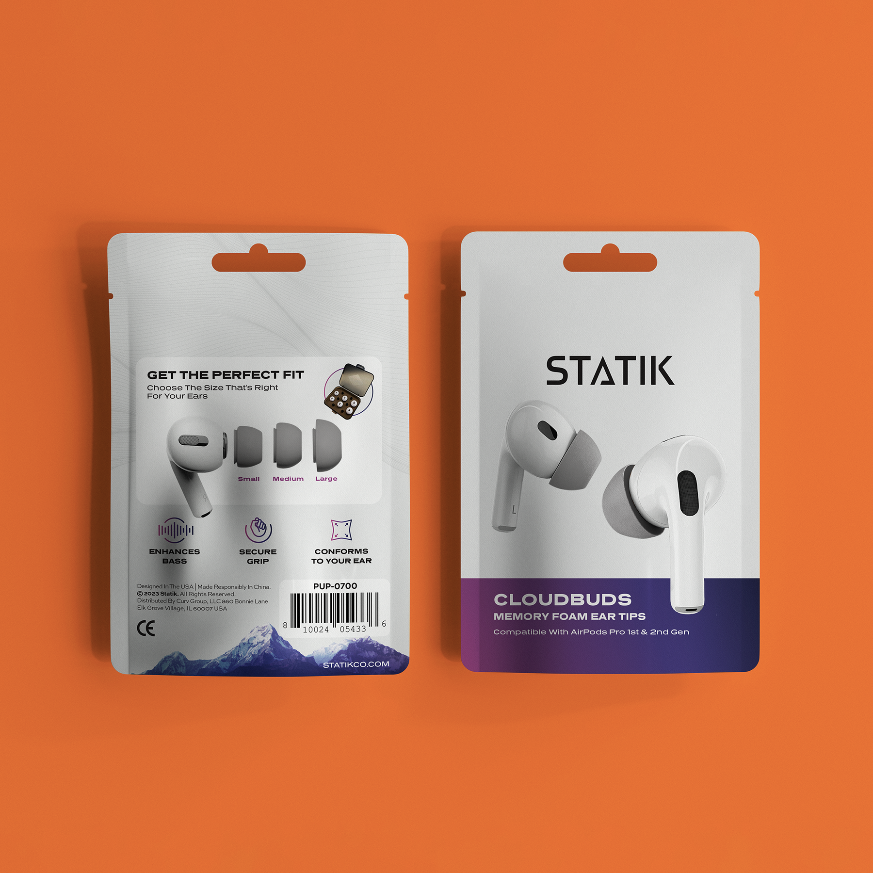 CloudBuds foam ear tips designed for AirPods, offering noise cancelling, comfortable fit, and secure wear for enhanced listening-4