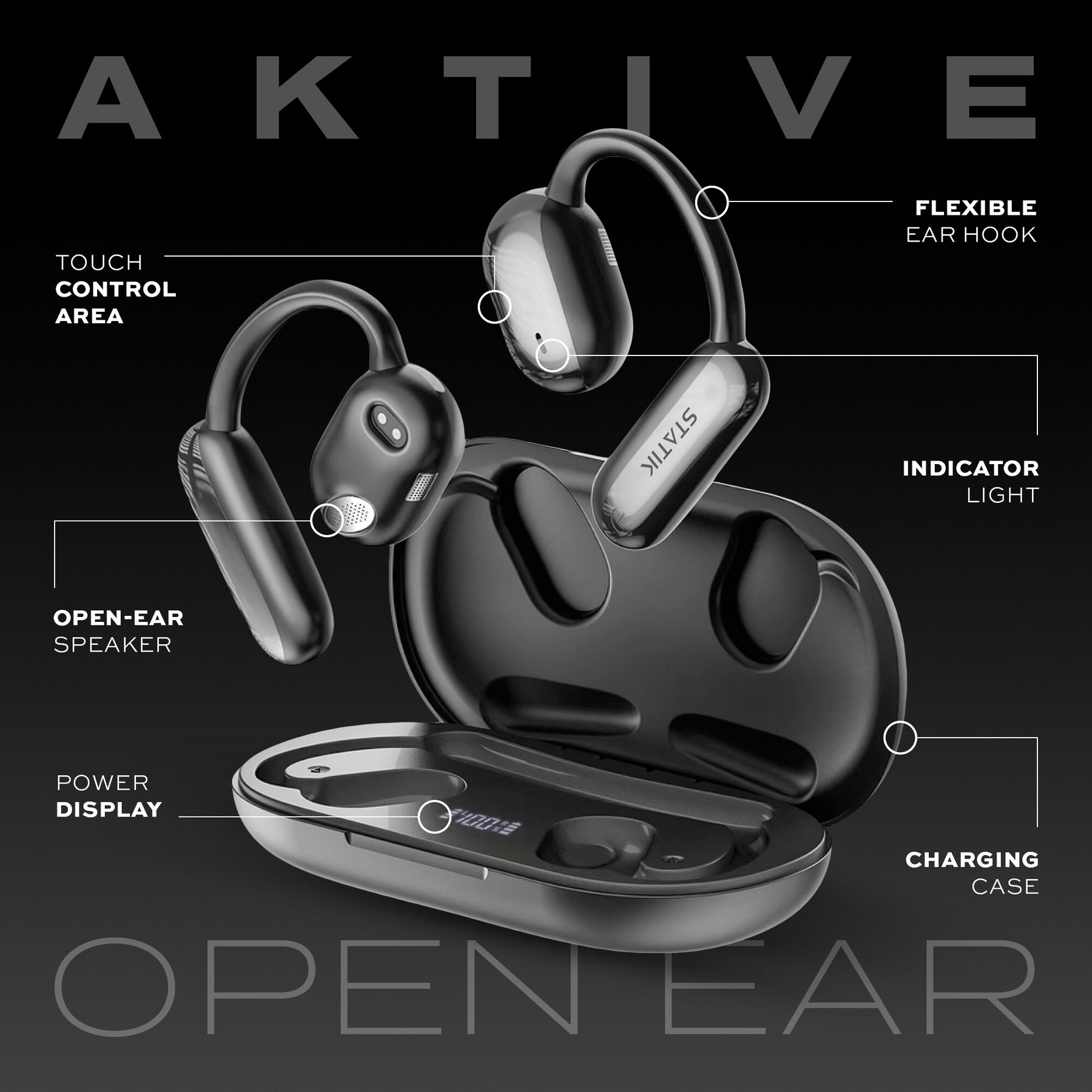 Open-ear Bluetooth earbuds with fast charging, waterproof features, and a comfortable ergonomic design for all-day use-6
