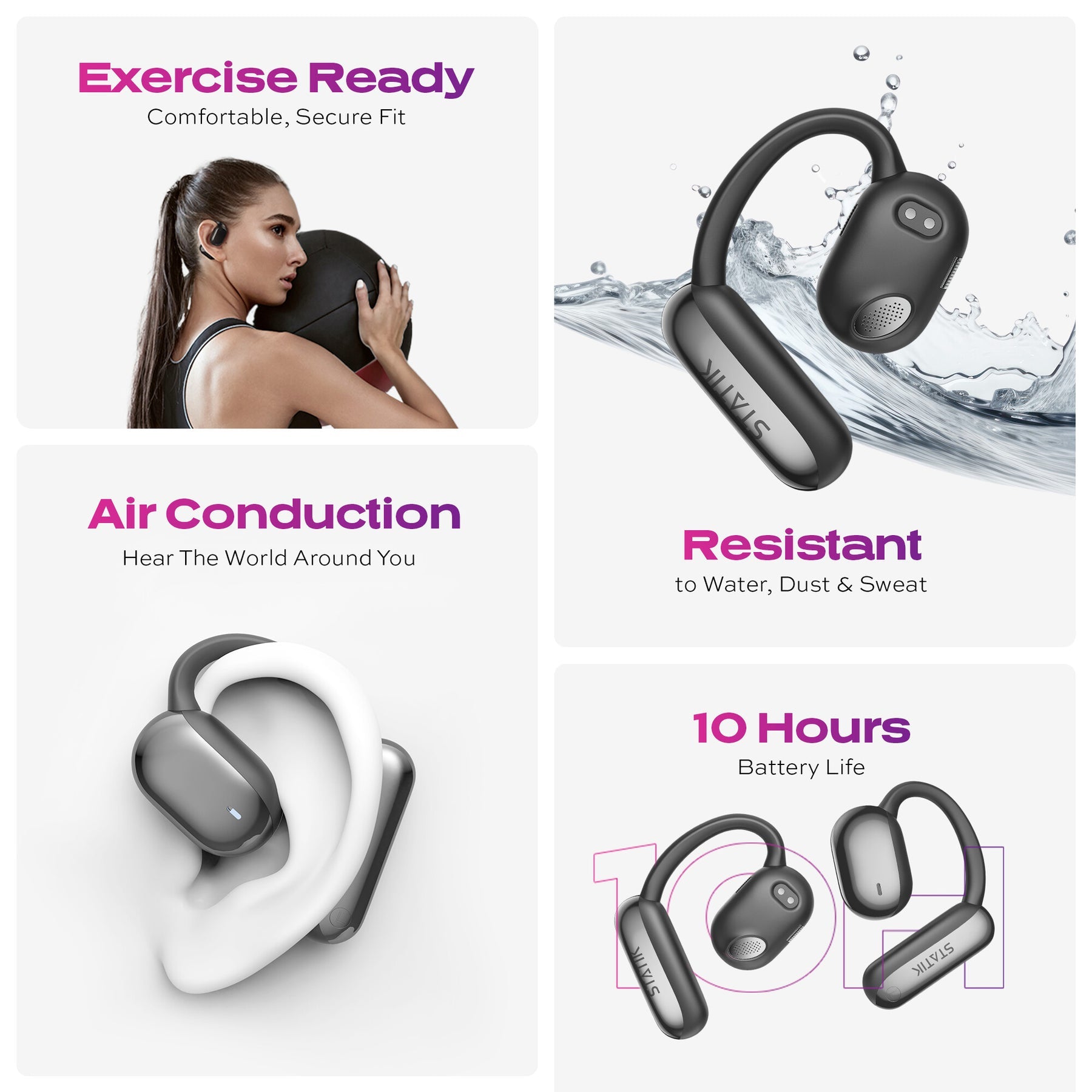 Open-ear Bluetooth earbuds with fast charging, waterproof features, and a comfortable ergonomic design for all-day use-8