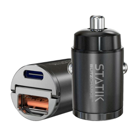 45W car charger with dual USB ports, offering fast charging compatibility for all devices while on the go